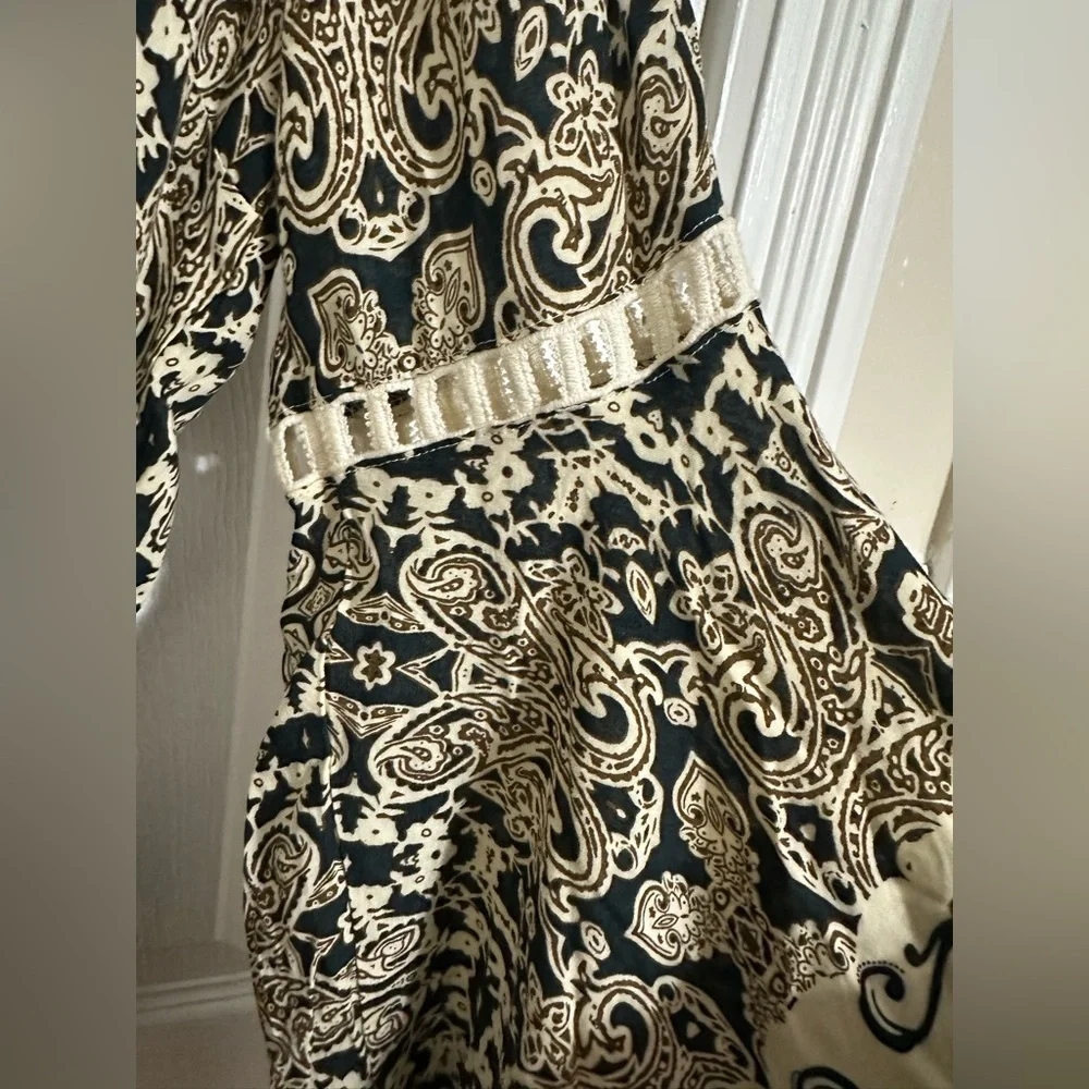 Umgee Boho Paisley Bell-Sleeve Romper Jumpsuit Size M - Picture 5 of 11